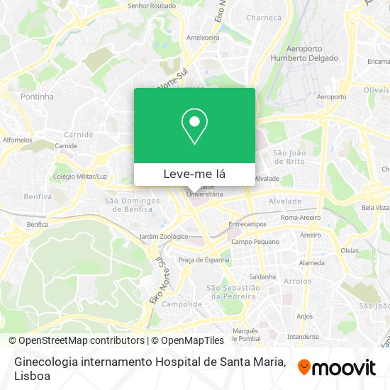 Ginecologia internamento Hospital de Santa Maria mapa