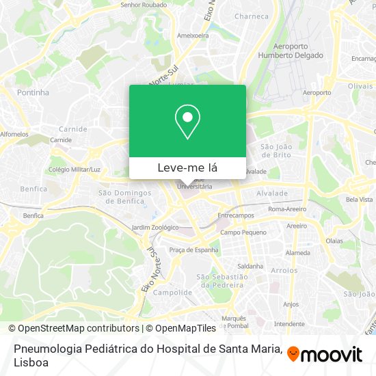 Pneumologia Pediátrica do Hospital de Santa Maria mapa