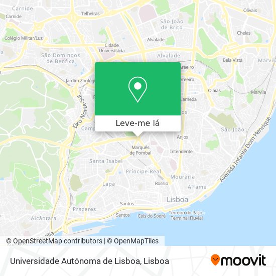 Universidade Autónoma de Lisboa mapa
