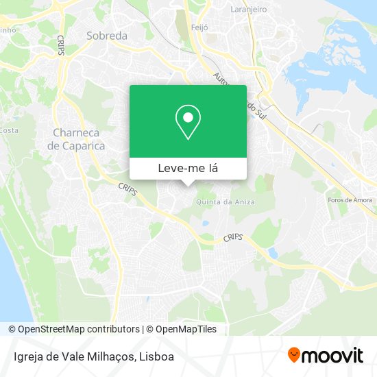 Igreja de Vale Milhaços mapa