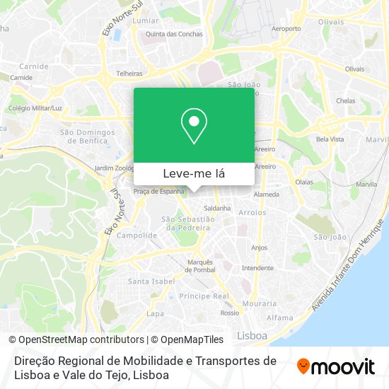 Direção Regional de Mobilidade e Transportes de Lisboa e Vale do Tejo mapa