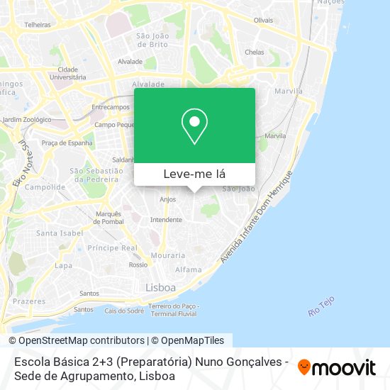 Escola Básica 2+3 (Preparatória) Nuno Gonçalves - Sede de Agrupamento mapa