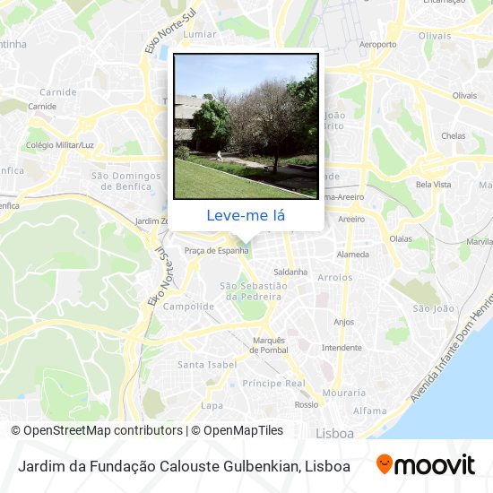 Jardim da Fundação Calouste Gulbenkian mapa