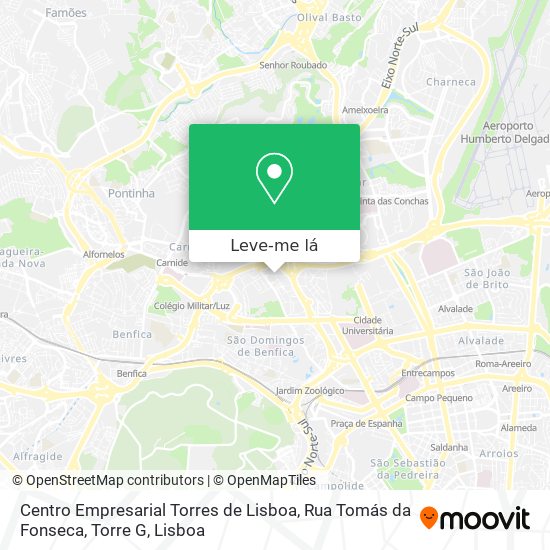 Centro Empresarial Torres de Lisboa, Rua Tomás da Fonseca, Torre G mapa