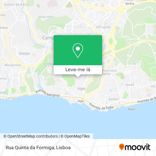 Rua Quinta da Formiga mapa