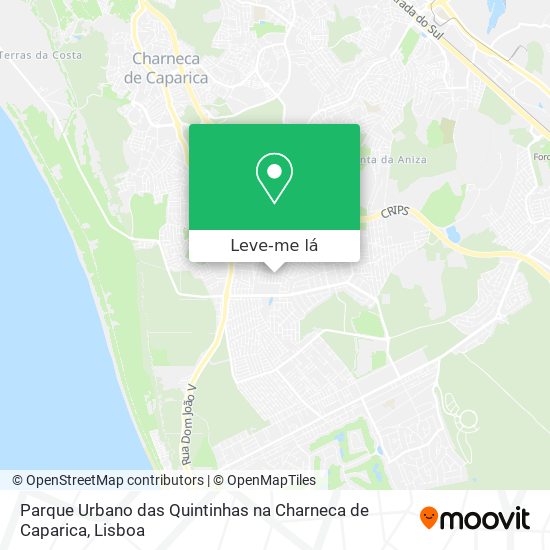 Parque Urbano das Quintinhas na Charneca de Caparica mapa