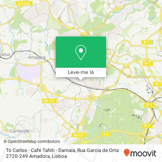 Tó Carlos - Café Tahiti - Damaia, Rua Garcia de Orta 2720-249 Amadora mapa