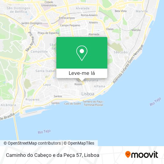 Caminho do Cabeço e da Peça 57 mapa