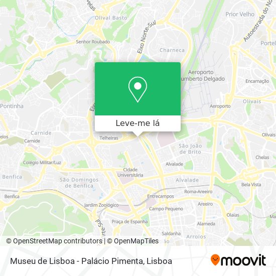 Museu de Lisboa - Palácio Pimenta mapa