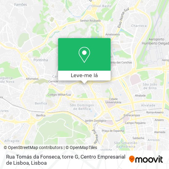 Rua Tomás da Fonseca, torre G, Centro Empresarial de Lisboa mapa
