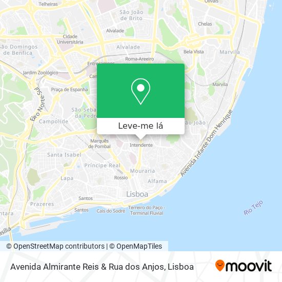 Avenida Almirante Reis & Rua dos Anjos mapa