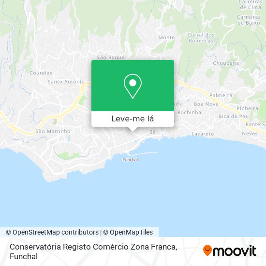Conservatória Registo Comércio Zona Franca mapa