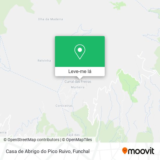 Casa de Abrigo do Pico Ruivo mapa