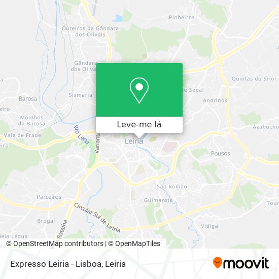 Expresso Leiria - Lisboa mapa