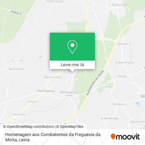 Homenagem aos Combatentes da Freguesia da Moita mapa