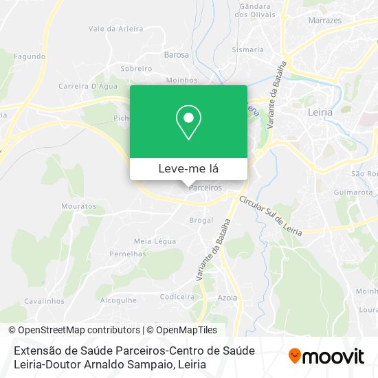 Extensão de Saúde Parceiros-Centro de Saúde Leiria-Doutor Arnaldo Sampaio mapa