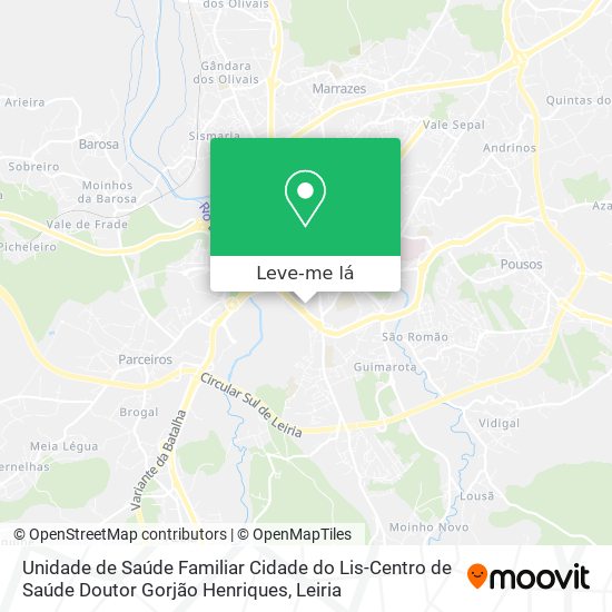 Unidade de Saúde Familiar Cidade do Lis-Centro de Saúde Doutor Gorjão Henriques mapa