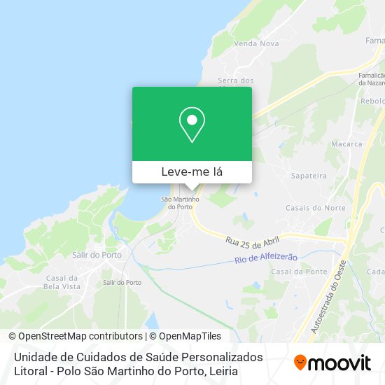Unidade de Cuidados de Saúde Personalizados Litoral - Polo São Martinho do Porto mapa