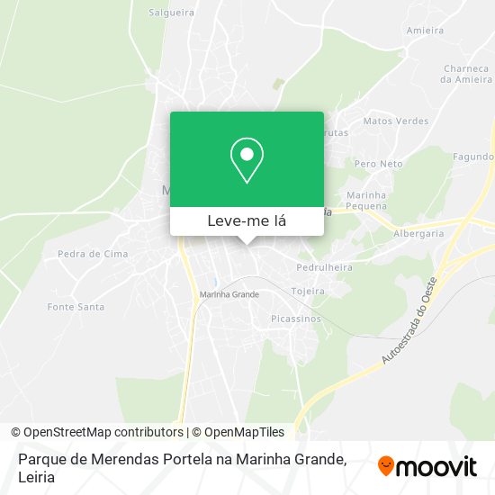 Parque de Merendas Portela na Marinha Grande mapa