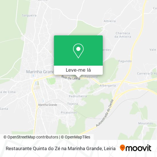 Restaurante Quinta do Zé na Marinha Grande mapa