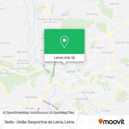 Sede - União Desportiva de Leiria mapa