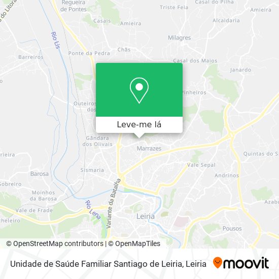 Unidade de Saúde Familiar Santiago de Leiria mapa