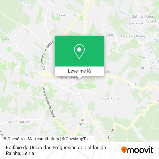 Edificío da União das Freguesias de Caldas da Rainha mapa