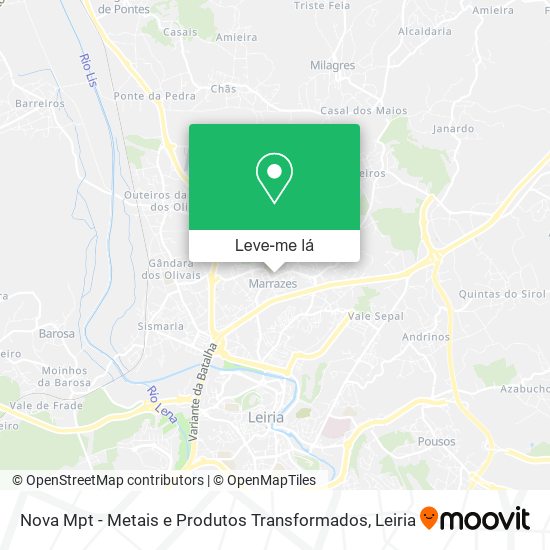 Nova Mpt - Metais e Produtos Transformados mapa