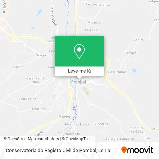 Conservatória do Registo Civil de Pombal mapa