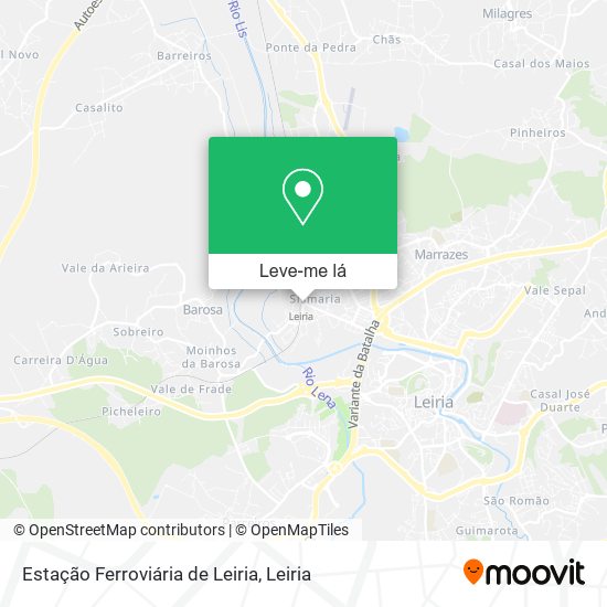 Estação Ferroviária de Leiria mapa