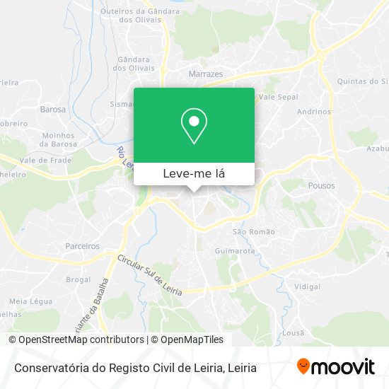 Conservatória do Registo Civil de Leiria mapa