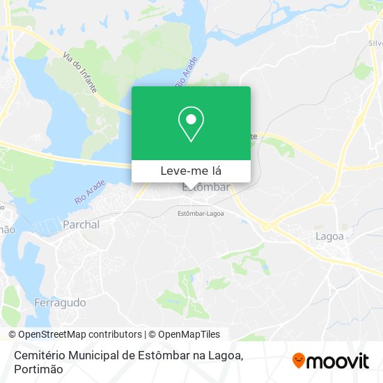 Cemitério Municipal de Estômbar na Lagoa mapa