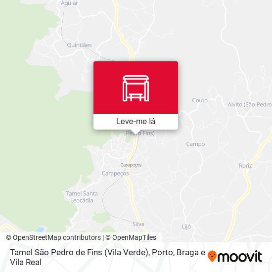 Tamel São Pedro de Fins (Vila Verde) mapa
