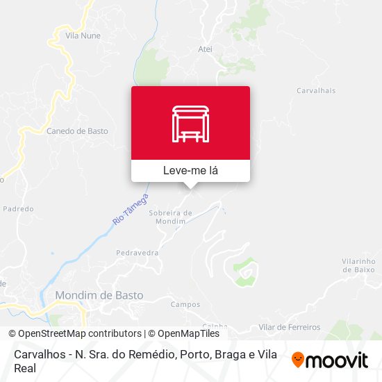 Carvalhos - N. Sra. do Remédio mapa