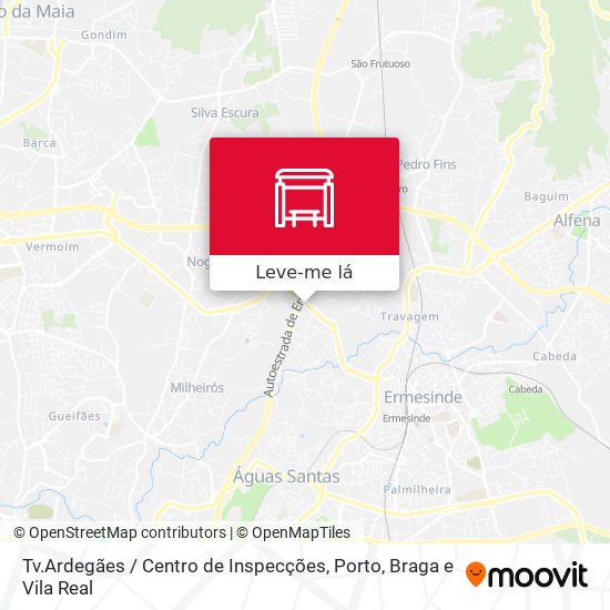 Tv.Ardegães / Centro de Inspecções mapa
