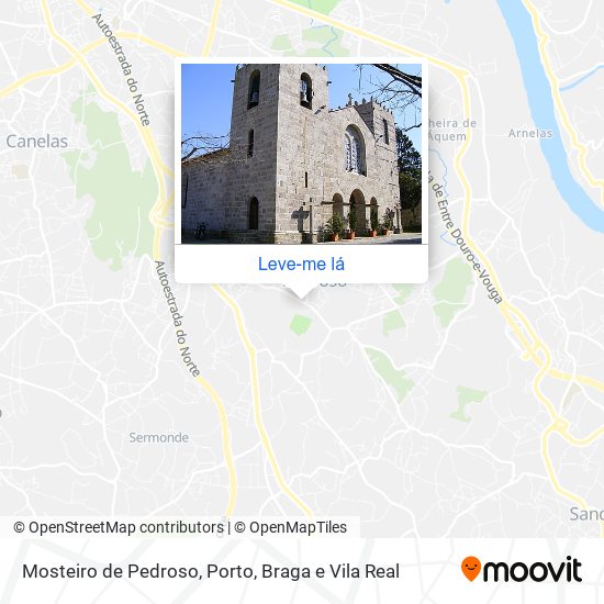 Mosteiro de Pedroso mapa