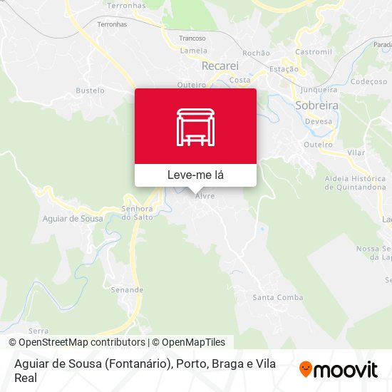 Aguiar de Sousa (Fontanário) mapa
