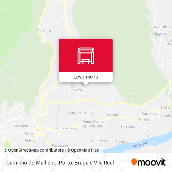 Caminho do Malheiro mapa