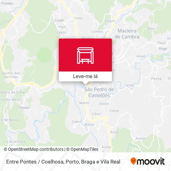 Entre Pontes / Coelhosa mapa