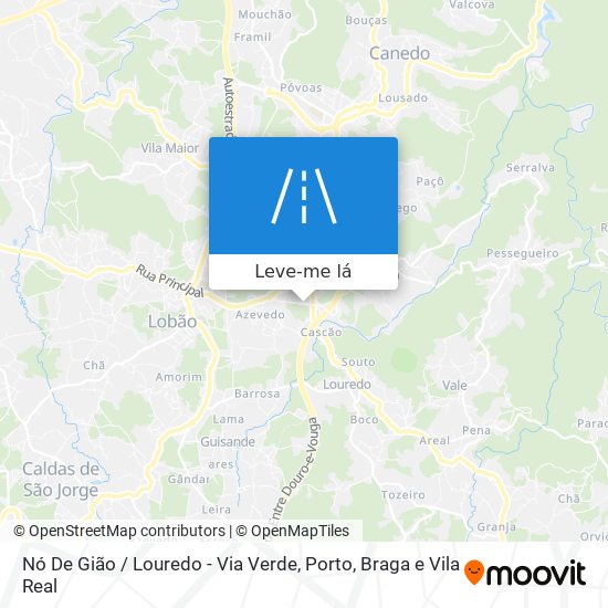 Nó De Gião / Louredo - Via Verde mapa