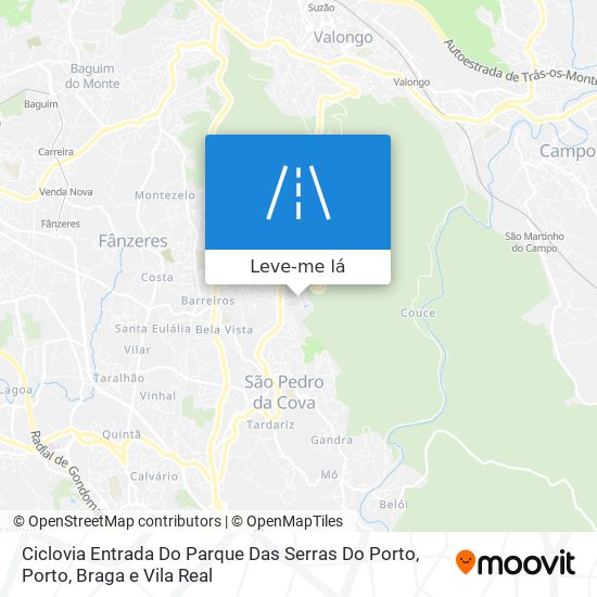 Ciclovia Entrada Do Parque Das Serras Do Porto mapa