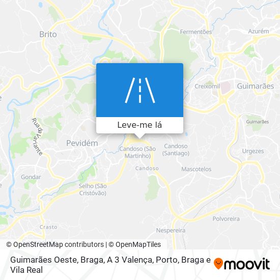 Guimarães Oeste, Braga, A 3 Valença mapa