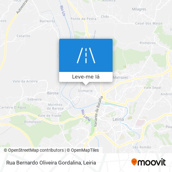 Rua Bernardo Oliveira Gordalina mapa