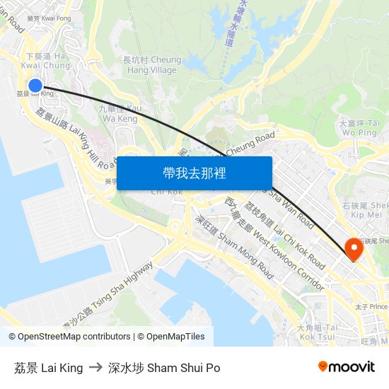 荔景 Lai King to 深水埗 Sham Shui Po map