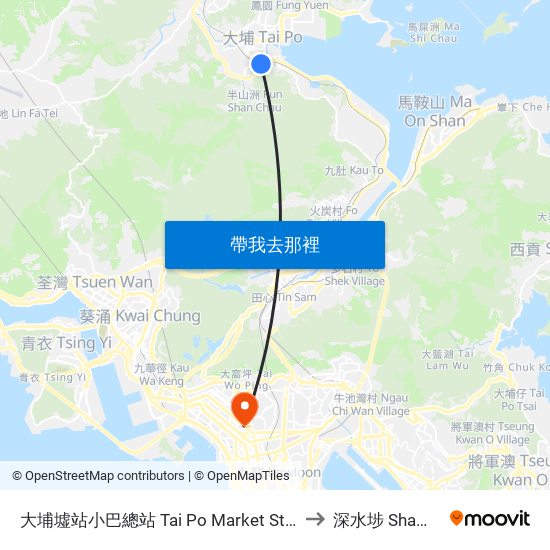 大埔墟站小巴總站 Tai Po Market Station Plb Terminus to 深水埗 Sham Shui Po map