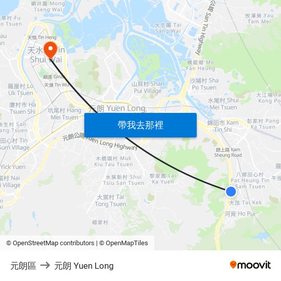 元朗區 to 元朗 Yuen Long map