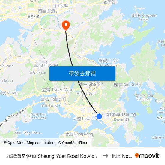 九龍灣常悅道 Sheung Yuet Road Kowloon Bay to 北區 North map