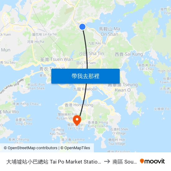 大埔墟站小巴總站 Tai Po Market Station Plb Terminus to 南區 Southern map