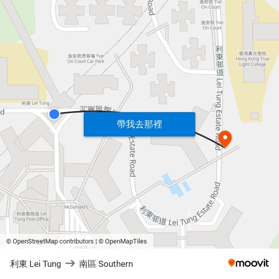 利東 Lei Tung to 南區 Southern map