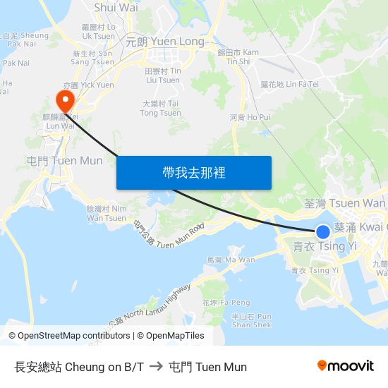 長安總站 Cheung on B/T to 屯門 Tuen Mun map
